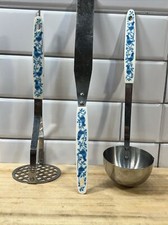 Trituradora, cucharón, espátula de utensilios de cocina de acero inoxidable IIC Japón vintage de 3 piezas segunda mano  Embacar hacia Mexico