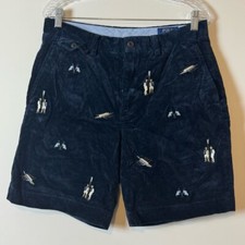 Usado, Shorts polo raro Ralph Lauren bandeira náutica remo bordado veludo tamanho 32 comprar usado  Enviando para Brazil