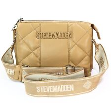 Bolsa tiracolo Steve Madden BPiero 2 acolchoada macia bolsa camelo alça larga logotipo comprar usado  Enviando para Brazil
