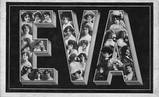 Cartão postal vintage A046 EVA Big Letter nome elegante feminino efeito 3D, usado comprar usado  Enviando para Brazil