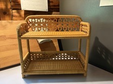 Prateleira de vime vintage rattan tecido treliça 2 camadas suporte de parede casa de campo Hong Kong comprar usado  Enviando para Brazil