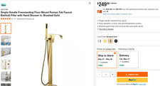 Usado, Torneira de banheira de mão única independente montagem no chão enchimento de banheira em ouro escovado comprar usado  Enviando para Brazil