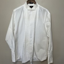 Camisa smoking plissada masculina Christian Dior Monsieur branca punho francês 17-34 vintage comprar usado  Enviando para Brazil