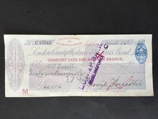 Usado, GB 1920 CHEQUE LONDON COUNTY WESTMINSTER & PARR`s POR £60/11/6 comprar usado  Enviando para Brazil