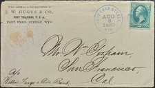 Fort Fred Steele Wyoming Territory Hugus Post Trader CC Blue Target 1880 carbono segunda mano  Embacar hacia Mexico