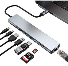 Hub USB-C 8 em 1 tipo C para USB 3.0 4K HDMI PD adaptador para iPhone Macbook Pro/Air, usado comprar usado  Enviando para Brazil