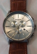 Relógio cronógrafo masculino Nixon The Sentry 42 mm pulseira de couro tom prata nova bateria comprar usado  Enviando para Brazil