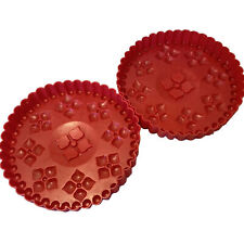Usado, 2 moldes redondos de silicone 9” tortas de biscoito vermelho bolos sorvete design ornamentado comprar usado  Enviando para Brazil