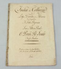 PORTUGUESE manuscript index of LAWS c1820 Dom João Regency PORTUGAL legal acts na sprzedaż  Wysyłka do Poland
