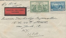 1947 Vancouver Canadá Capa Entrega Especial Correio Aéreo Expresso comprar usado 1947 Vancouver Canadá Capa Entrega Especial Correio Aéreo Expresso comprar usado  Enviando para Brazil