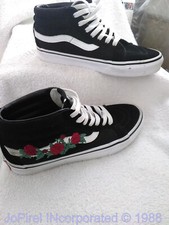 Pre-Loved Vans Mid-Top camurça vermelha rosa bordada EUA 8/Reino Unido 6.5 comprar usado  Enviando para Brazil