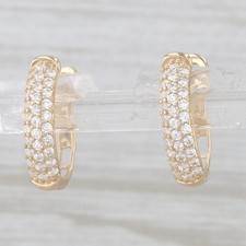 Novos brincos de argola oval de zircônias cúbicas 0,24 ctw ouro amarelo 14k argolas de pressão comprar usado  Enviando para Brazil