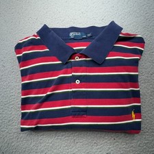 Camisa polo masculina Ralph Lauren 5X altura 5XLT listra vermelha azul pônei golfe rúgbi casual comprar usado  Enviando para Brazil
