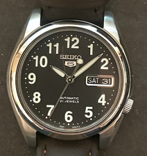 Seiko 5 7S26-01V0 relógio masculino automático carrapatos de corrida mostrador preto 21j comprar usado  Enviando para Brazil