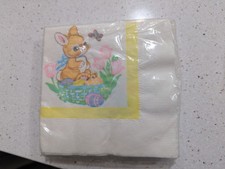 Usado, 2 pacotes de guardanapos de papel ovo de galinha coelho da Páscoa vintage da década de 1970 NOS comprar usado  Enviando para Brazil