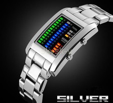 Relógio esportivo à prova d'água luxo aço inoxidável data digital pulseira LED colorida comprar usado  Enviando para Brazil