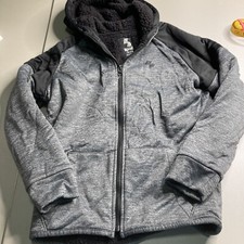 Casaco jaqueta masculina tecido térmico esporte infantil grande 10/12 preto cinza comprar usado  Enviando para Brazil