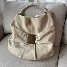 Bolsa de ombro Salvatore Ferragamo couro tom dourado logotipo arco bege tote hobo comprar usado  Enviando para Brazil