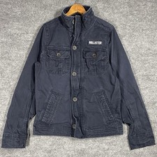 Jaqueta Hollister Masculina Grande Azul Marinho Exército Militar Utilitário de Campo Trabalho de Lona comprar usado  Enviando para Brazil