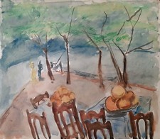 EVA SAMUEL (1904-1989), Aquarela sobre Papel, Cena de Festa no Rio, Assinado comprar usado  Enviando para Brazil