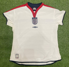 Camisa de futebol vintage Inglaterra Copa do Mundo 2002 #7 Beckham Umbro Jersey adulto GB 14 comprar usado  Enviando para Brazil