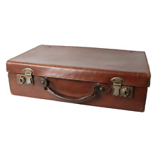 Mala de viagem de couro vintage com fechos de metal | Estojo diplomático antigo comprar usado  Enviando para Brazil