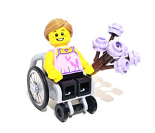 LEGO Minifigura Niña en Silla de Ruedas con Flores Incluye Juego Discapacidad Amigo segunda mano  Embacar hacia Mexico