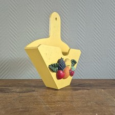 Suporte de filtro de café vintage decoração de parede de madeira feito à mão decoração de frutas amarelo comprar usado  Enviando para Brazil