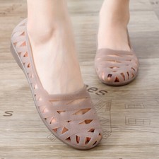 Sandálias femininas de praia ocas de verão sapatos baixos gelatina confortáveis, usado comprar usado  Enviando para Brazil