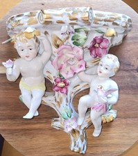 Arandela de parede vintage Noritake querubins porcelana floral estilo capodimonte prateleira  comprar usado  Enviando para Brazil