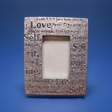 Usado, QUADRO FOTOGRÁFICO Resina em Tom Prata (pedra falsa) Acentos Interiores 3x5" TEMA AMOR i30 comprar usado  Enviando para Brazil