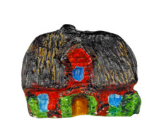 Estatueta de gesso pintada à mão ultra miniatura rústica telhado de colmo condado casa de campo comprar usado  Enviando para Brazil