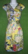 Vestido social Cynthia Rowley amarelo multicolorido algodão bolsos florais 6 US$ 119 comprar usado  Enviando para Brazil