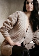 Usado, Cardigã Banana Republic Curio Relaxed Cashmere Suéter Sable Taupe Tamanho G comprar usado  Enviando para Brazil
