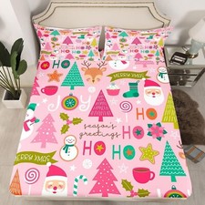 Lençóis de cama de Natal rosa erosebridal, conjunto completo de lençóis infantis fofos decoração de Natal  comprar usado Lençóis de cama de Natal rosa erosebridal, conjunto completo de lençóis infantis fofos decoração de Natal  comprar usado  Enviando para Brazil
