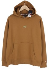 Tommy Hilfiger Męska bluza z kapturem L Brązowa torba kangurowa z naszywką Logo Sweter na sprzedaż  Wysyłka do Poland