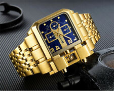 Relógio de pulso masculino de luxo ouro Oulm pulseira de aço inoxidável calendário, usado comprar usado  Enviando para Brazil