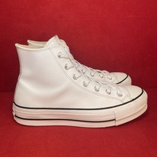 Usado, Tênis Converse Chuck Taylor All Star Lift couro branco alto feminino 10,5 comprar usado  Enviando para Brazil