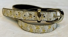 Cinto Vintage Absolutamente Fresco Glitter Prata Ouro Branco Glitter Médio comprar usado  Enviando para Brazil