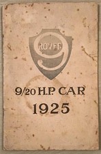 Folheto de vendas de carros ROVER 9/20 HP para 1925 comprar usado  Enviando para Brazil
