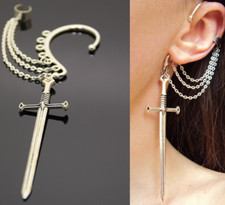 Brincos de punho de orelha espada sem piercing envoltório pirata cosplay joia de Halloween presente comprar usado  Enviando para Brazil