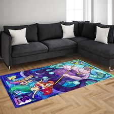 Tapete de Vitral Oficial Disney Pequena Sereia | Ariel Ursula Quarto Infantil Piso comprar usado  Enviando para Brazil