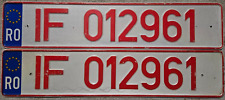 Używany, 🇷🇴 ROMANIA TEMPORARY RED LICENSE PLATE ILFOV REGION BLUE BAND EURO EUROPE na sprzedaż  PL