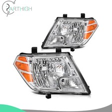 Conjunto de farol para Nissan Frontier 2009-2019 carcaça cromada com âmbar L+R comprar usado  Enviando para Brazil