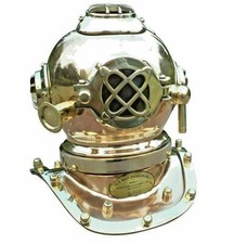 Usado, Capacete miniatura vintage mergulho profundo marca V da Marinha dos EUA acabamento em cobre colecionável comprar usado  Enviando para Brazil