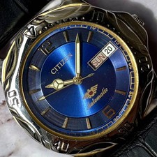 Citizen relógio de corda automático data do dia mostrador azul anos 70 antigo, usado comprar usado  Enviando para Brazil