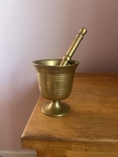 Vintage brass mortar for sale  HALIFAX