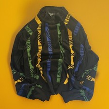 Suéter Vintage Genelli 100% Seda Listrado Preto Estilo Coogi Masculino Grande Golfe, usado comprar usado  Enviando para Brazil