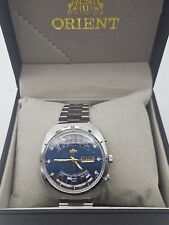 Relógio de pulso automático vintage Orient 21 joias azul calendário perpétuo plurianual comprar usado  Enviando para Brazil
