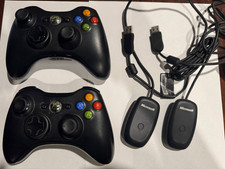 Conjunto de 2 controles sem fio preto Microsoft Xbox 360 PC/Windows fabricante de equipamento original com receptores comprar usado  Enviando para Brazil